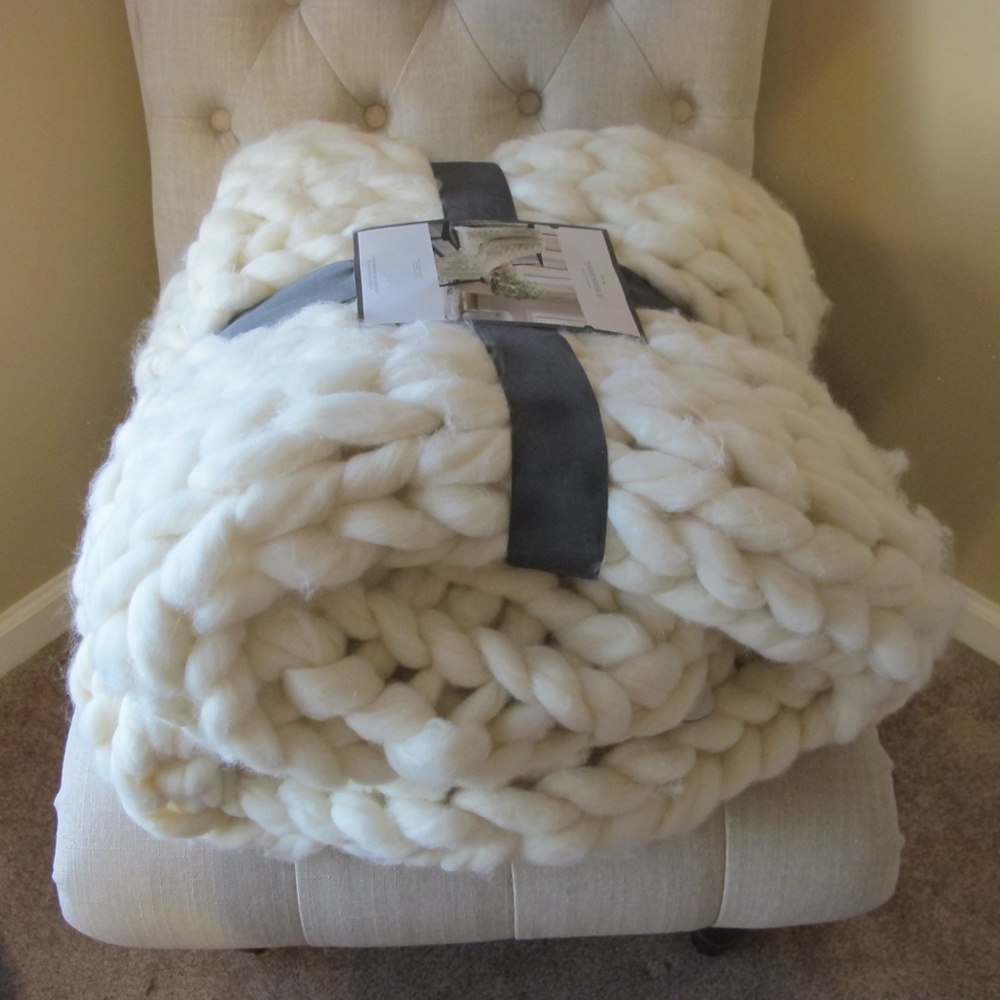 🔴🔴🔴SOLD🔴🔴🔴Threshold Super Chunky Knit Woven Throw 50" x 60" NWT - Picture 6 of 8